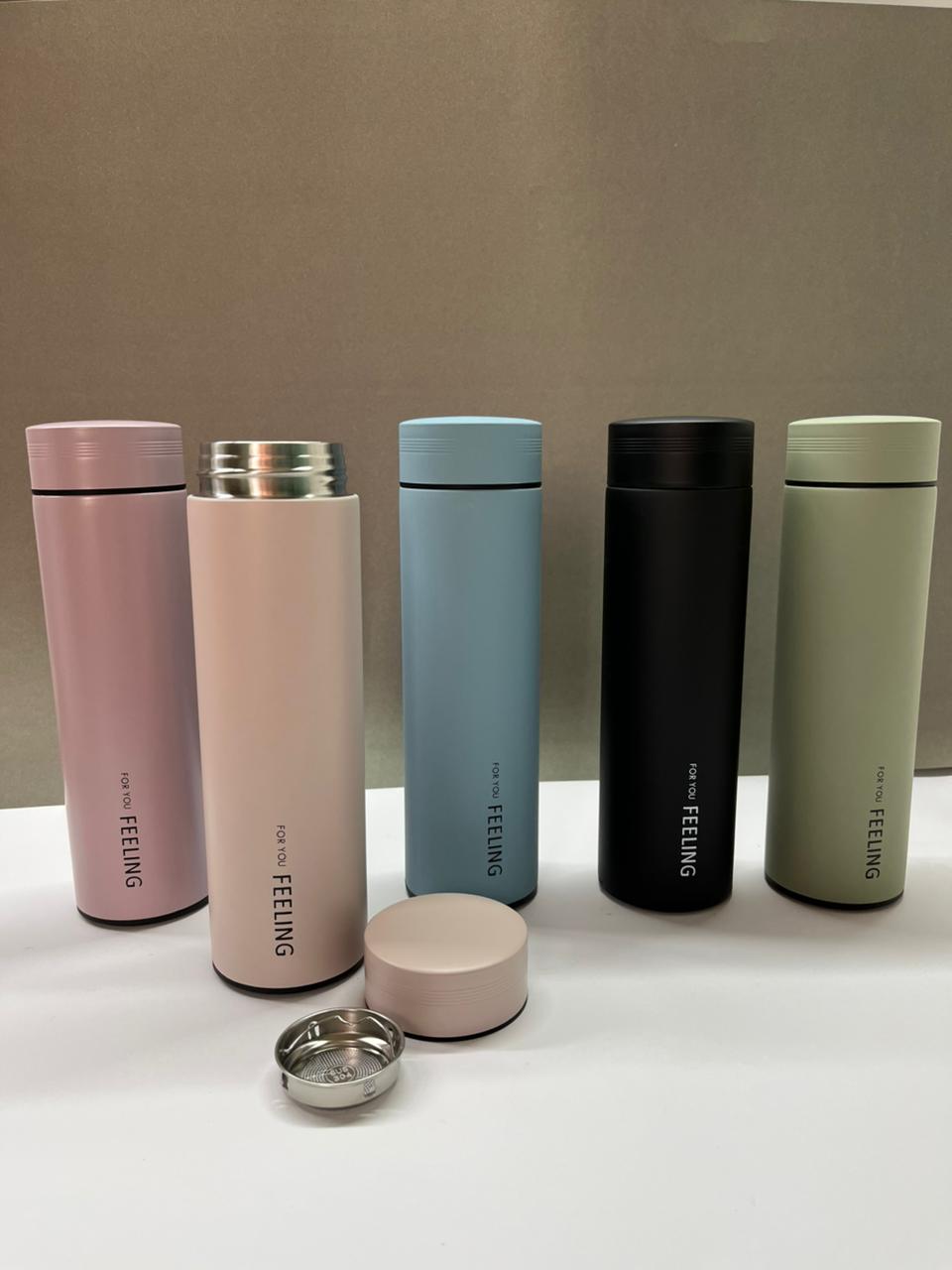 Termo “For You Feeling” – 450 ml con colador + stickers decorativos