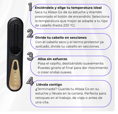 Cepillo Alisador Portátil 3 en 1