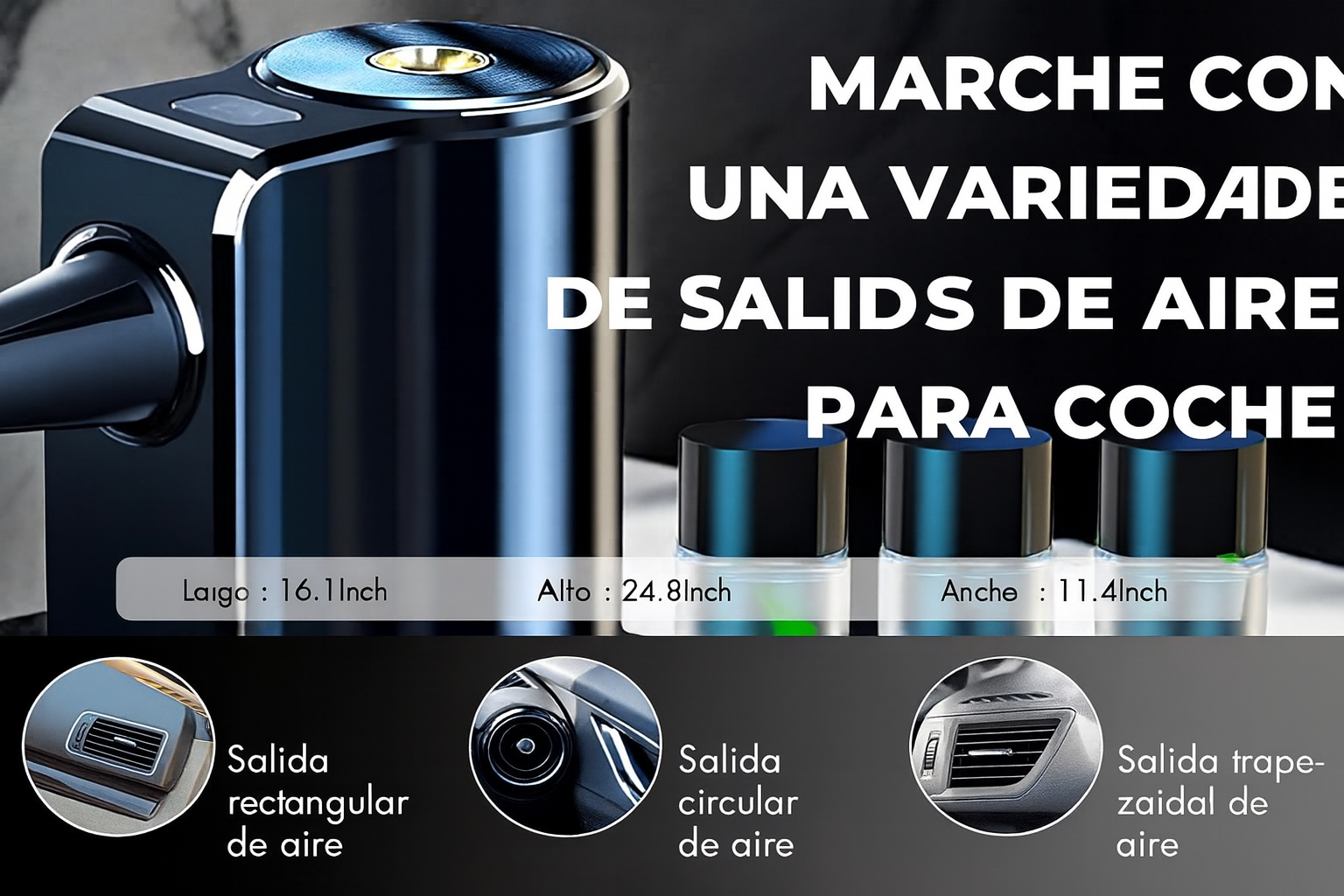 Difusor Inteligente para Carro con Luz LED y Aromatización Automática