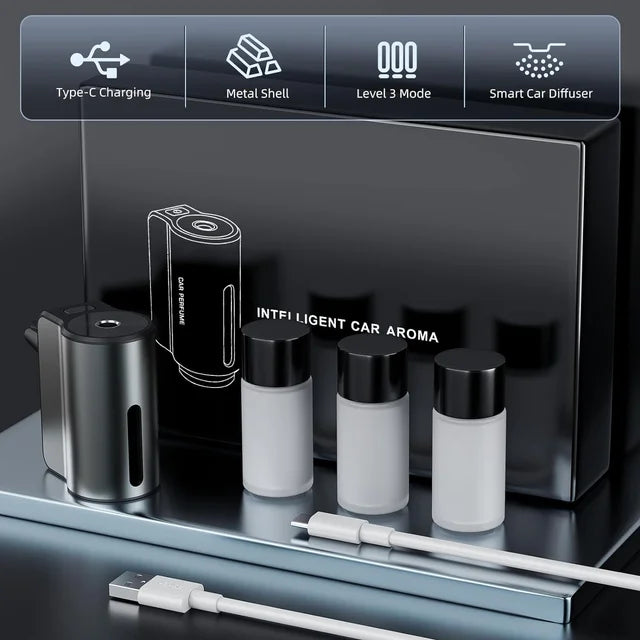 Difusor Inteligente para Carro con Luz LED y Aromatización Automática